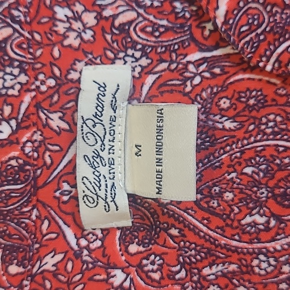 Lucky Brand Mitchell Border Print Dress Women's sz M Country/Boho Floral Dress - Picture 6 of 9